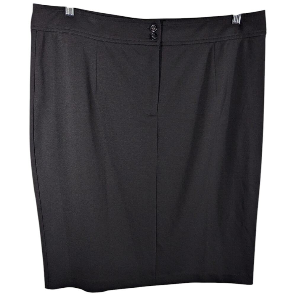 Linea Louis Dell Olio Womens Black Skirt 1X XL Mid Pull On Stretch Work Short